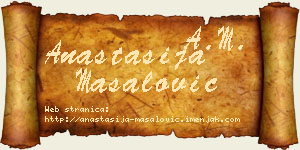 Anastasija Masalović vizit kartica